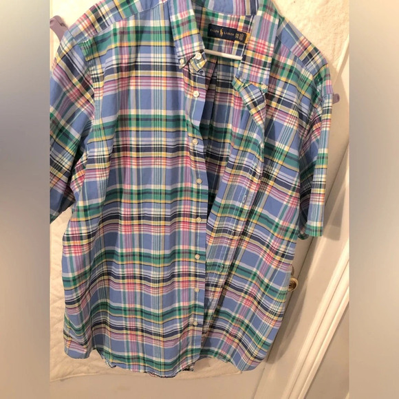 Ralph Lauren Plaid Short Sleeve Button Up Shirt - Picture 4 of 6